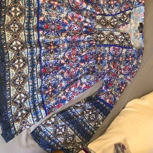 Suzanne Betro chiffon Boho slit-neck tunic